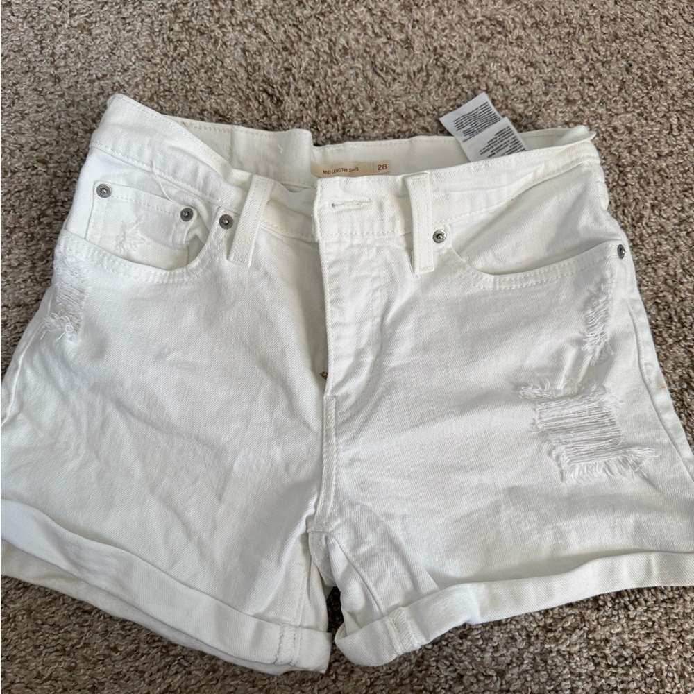 Levi's White Jean Shorts for Women